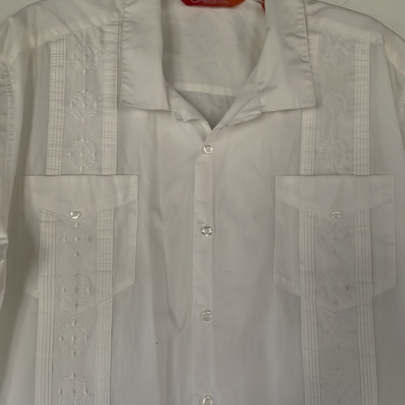 Chispa Cuban Dress Shirt White with embroidery size XXL/2XL - Picture 3 of 4